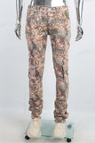 Digital print cargo stack jeans