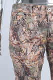 Digital print cargo stack jeans