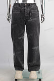 Black loose straight jeans