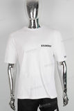 Embroidered print regular slim fit white T shirt men