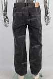 Black loose straight jeans