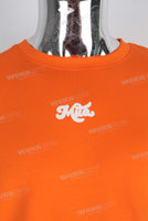 Orange oversize digital print heavyweight T shirt men