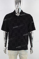 Black Blouse Plaid Golf Polo Shirt Men
