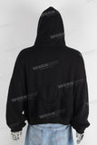 Black unisex patchwork hoodie