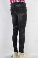 Black damaged skinny jeans