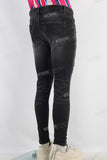 Black damaged skinny jeans