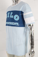 Blue digital print patchworkt shirt