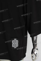 Black oversize patchwork digital print t shirt