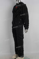 Embroidered patchwork hoodie and straight pants set