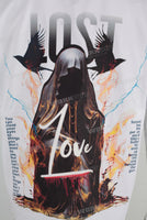 White heavyweight digital print t shirt