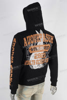 Black digital print hooded jacket
