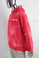 Red paint splatters rhinestone hoodie