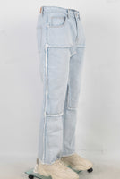 Blue distressed carpenter double knee jeans