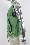 Green laser cargo sleeveless jacket
