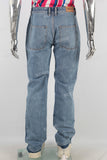 Blue straight patchwork boot cut jeans