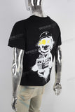 Black digital print slim fit t shirt