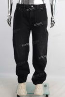 Black acid washed baggy jeans