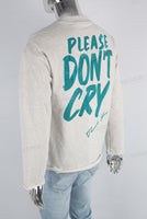 Grey screen printing raw hem shirt