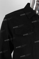 Black zip up denim jacket