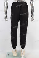 Black skull patch binding feet pants men