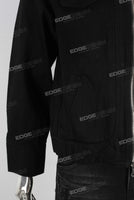 Black zip up denim jacket