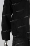 Black zip up denim jacket