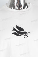 White screen print t shirt