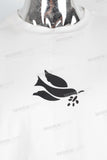 White screen print t shirt