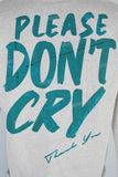 Grey screen printing raw hem shirt