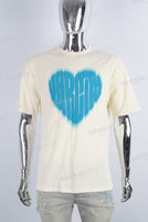 Cream Slim Fit Puff Print T shirt men