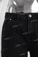 Black acid washed baggy jeans