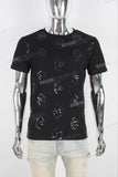 Black Sequin Slim regular T shirt men