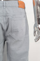 Blue baggy straight jeans men