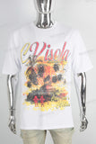 White heavyweight digital print t shirt