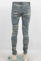 Blue vintage skinny jeans men