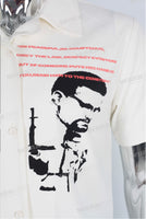 screen print white silk men shirts