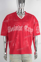 Red oversize digital print t shirt