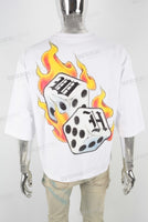 White screen print t shirt