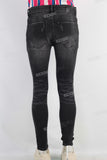 Black damaged skinny jeans