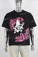 Black screen print t shirt