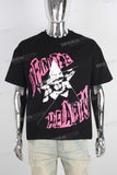 Black screen print t shirt