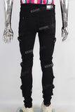Black cargo skinny denim jeans