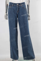 Blue straight denim jeans women