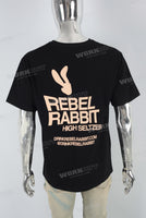 Black heavyweight digital print t shirt