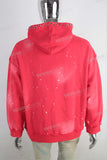 Red paint splatters rhinestone hoodie