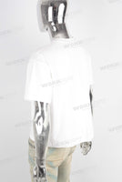 White screen print t shirt