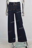 Blue cargo baggy jeans women