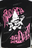 Black screen print t shirt