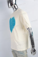 Cream Slim Fit Puff Print T shirt men