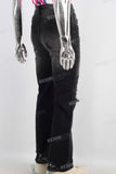 Black damaged straight jeans